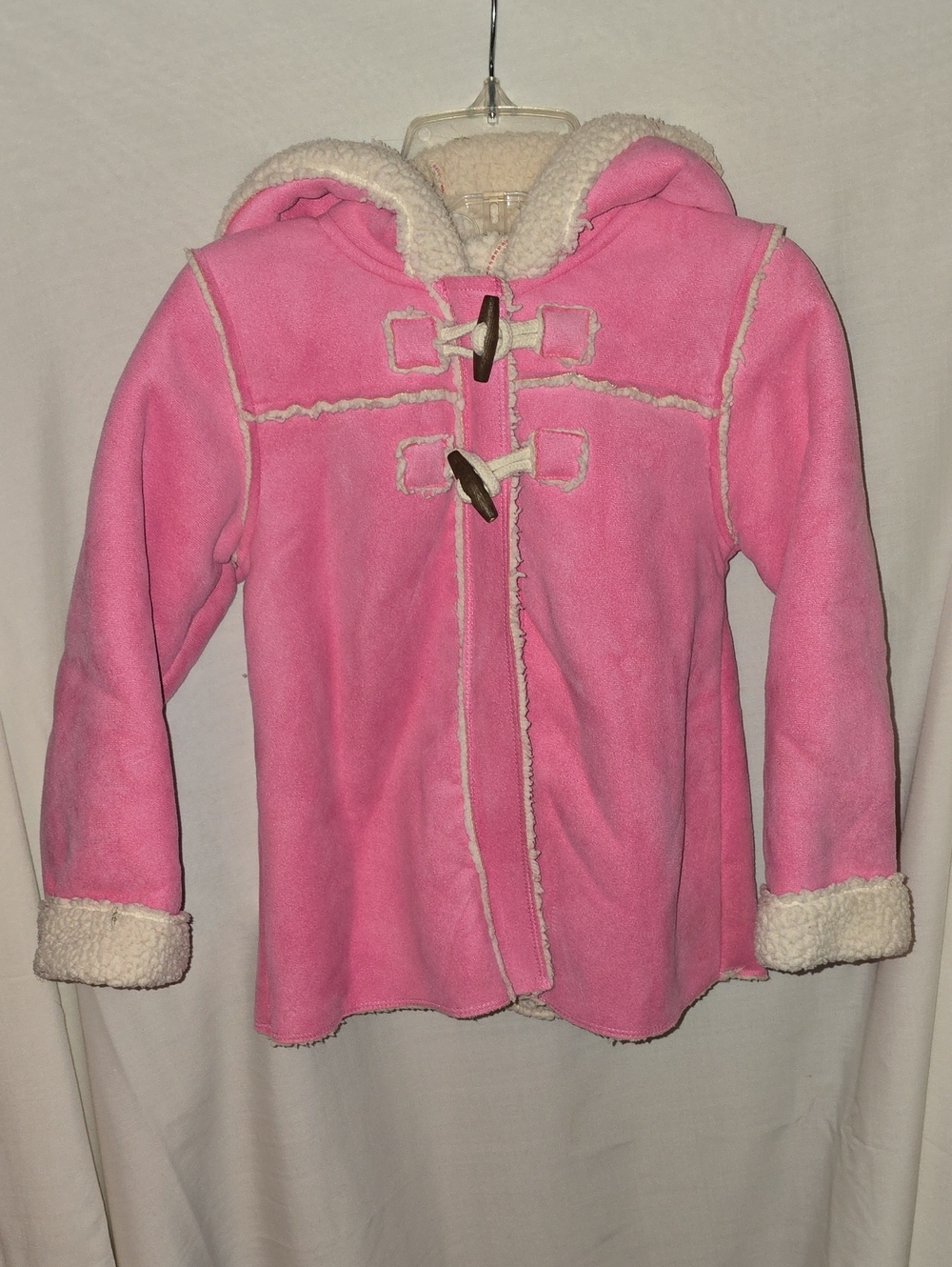 OshKosh B'gosh Pink Faux-Sherpa Hooded Coat